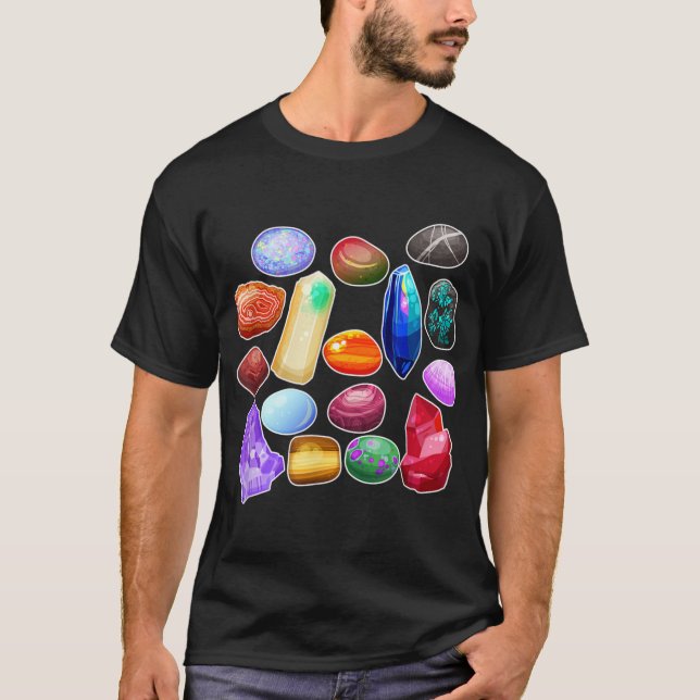 Rock Collector Colourful Rock Collection Minerals  T-Shirt (Front)