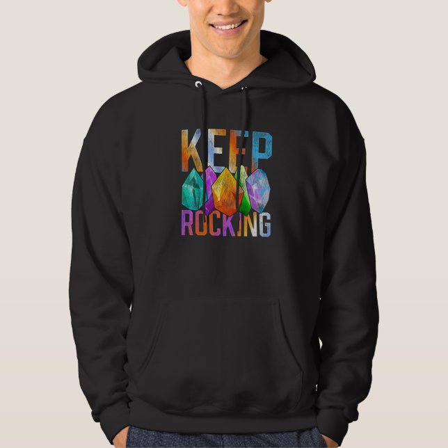 Rock Collector Geologist Science Colourful Geology Hoodie (Front)