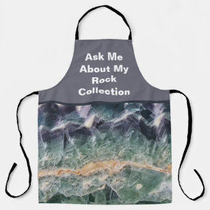 Rock Collector Humour Purple Green Polished Stone Apron