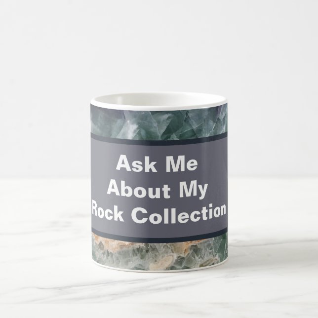 Rock Collector Humour Purple Green Polished Stone Coffee Mug (Center)