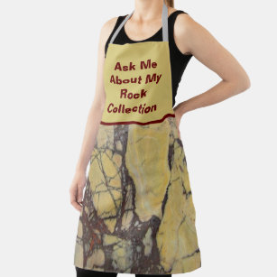 Rock Collector Humourous Yellow Red Marbled Stone Apron