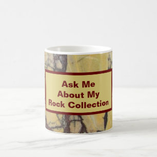 Rock Collector Humourous Yellow Red Marbled Stone Coffee Mug