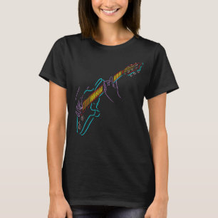 Rock. Colourful silhouette of an electric guitar. T-Shirt