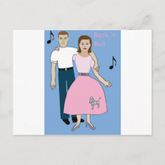 rock couple ready to dance postcard