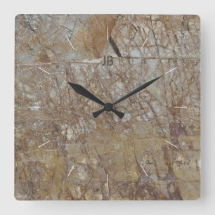 ROCK CRACKS   natural textured stone image Square Wall Clock