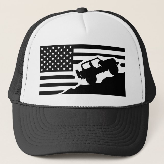 Rock Crawler American Flag  #USAPatriotGraphics  © Trucker Hat (Front)
