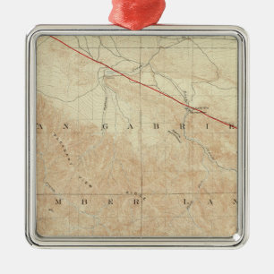 Rock Creek quadrangle showing San Andreas Rift Metal Tree Decoration