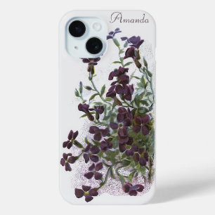 Rock Cress Ornamental Flowering Plant Illustration iPhone 15 Case