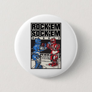 Rock em Sock em Robots Boxing Ring 6 Cm Round Badge