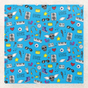 Rock Emo Music Teen Pattern Glass Coaster