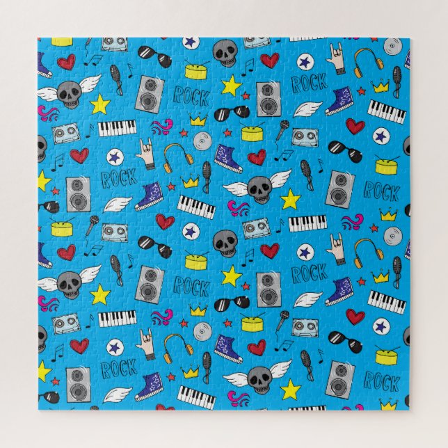 Rock Emo Music Teen Pattern Jigsaw Puzzle (Vertical)