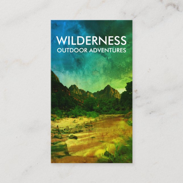 Rock Face Cliffs Wilderness Guide Business Card (Front)