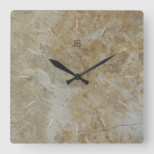 ROCK FACE   natural textured stone image Square Wall Clock