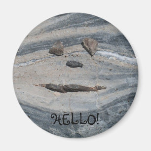 Rock Face Says Hello Magnet