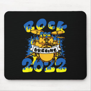 Rock For Ukraine Drum Set Instrument Ukraine Flag Mouse Pad