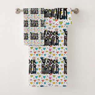 rock forever bath towel set