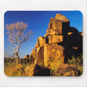 Rock Formation And Tree, Giant's Playground Mouse Pad