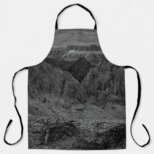 ROCK FORMATION IN GRAYSCALE PHOTO APRON