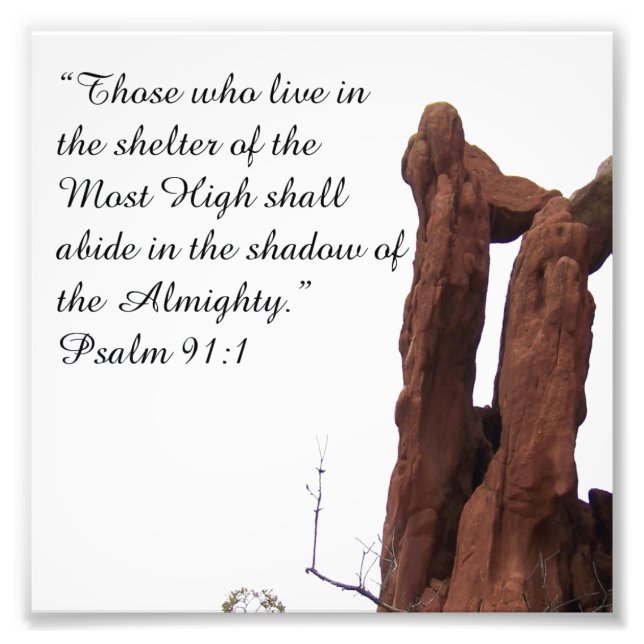 Rock Formation Psalm 91:1 Encouraging Bible Print (Front)