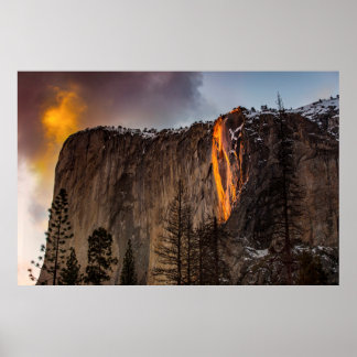 ROCK FORMATION WITH LAVA DURING DAYTIME POSTER