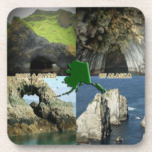Rock Formations and Caves in Alaska Collage Coaster