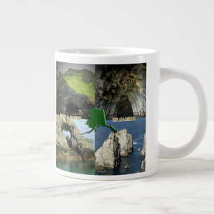 Rock Formations and Caves in Alaska Collage Large Coffee Mug