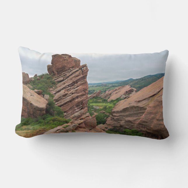 Rock Formations and Ranges Surrounding Red Rocks Lumbar Cushion (Front)
