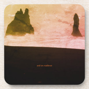 Rock Formations and the Ocean in Watercolor Coaster