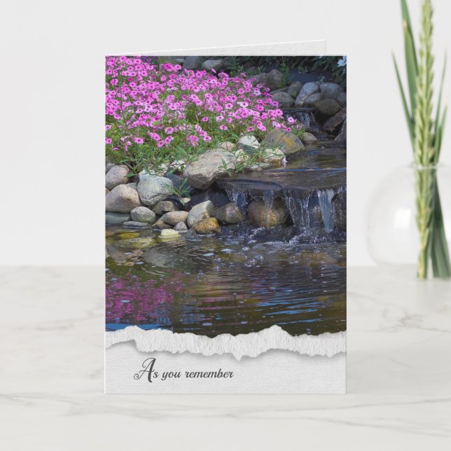 Rock Garden Waterfall Sympathy card (Front)