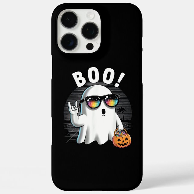 Rock Ghost Retro Halloween Pumpkin Funny Boo Case-Mate iPhone Case (Back)