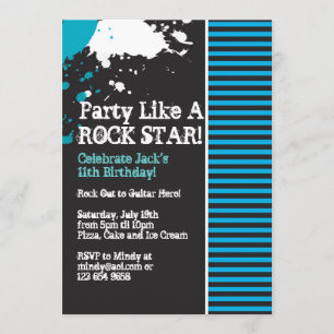 Rock, Grunge, Punk, Boy Party Invitation