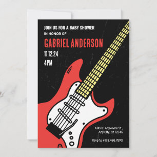 Rock guitar BABY SHOWER Invitation