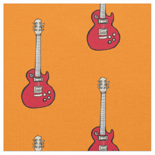 rock guitar fabric cartoon