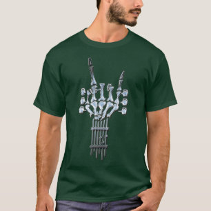 Rock Guitar Neck Skeleton Concert Band Men or Wome T-Shirt