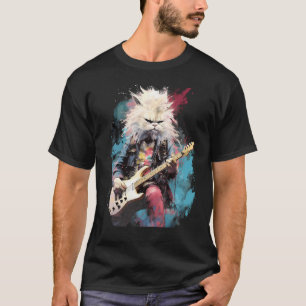 Rock Guitar Persian Cat Guitarist T-Shirt