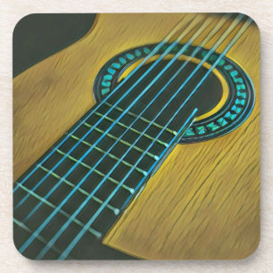 Rock guitar player coaster