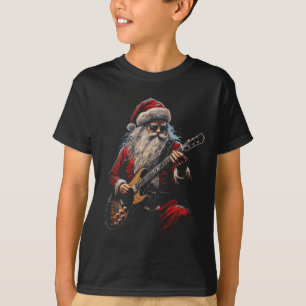 Rock Guitar Santa Claus Playing Guitar - Funny Chr T-Shirt