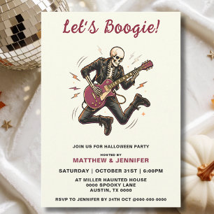 Rock Guitar Skeleton Halloween Party Invitation