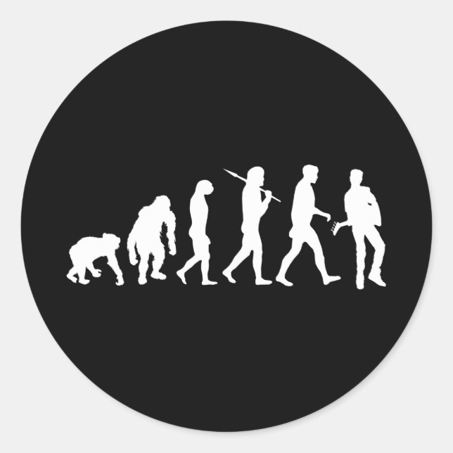 Rock Guitarist Rockstar Rock Band Music Classic Round Sticker (Front)