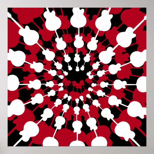 rock guitars mandala poster (Front)
