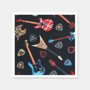 Rock Guitars Pattern Paper Napkins