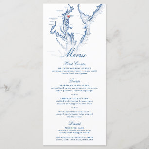 Rock Hall Maryland Map Elegant Navy Blue Wedding Menu