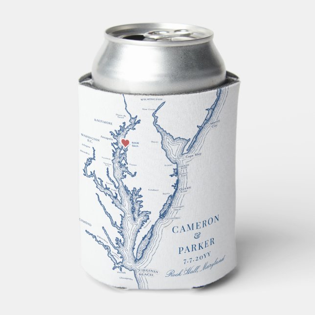 Rock Hall Maryland Osprey Point Inn Wedding Can Cooler (Can Front)