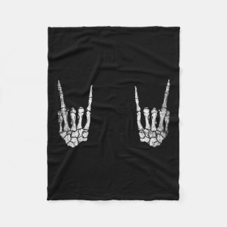 Rock Hand Lazy Halloween Costume Cool Bones 1  Fleece Blanket