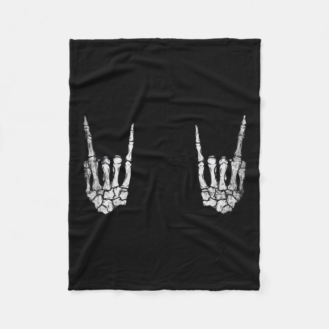 Rock Hand Lazy Halloween Costume Cool Bones 1  Fleece Blanket (Front)