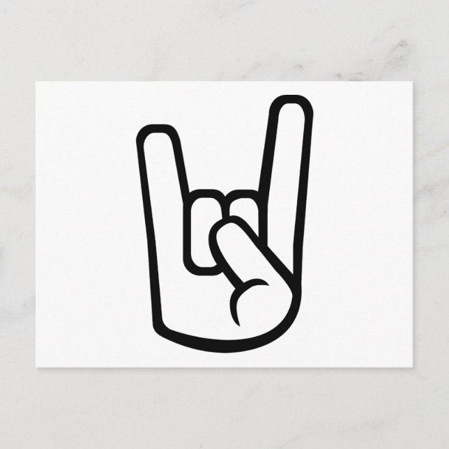 Rock Hand sign Postcard (Front)