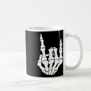 Rock Hand Skeleton Vintage Rocker Sign Halloween P Coffee Mug