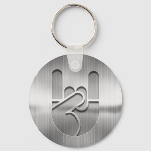 Rock Hand Steel Key Ring