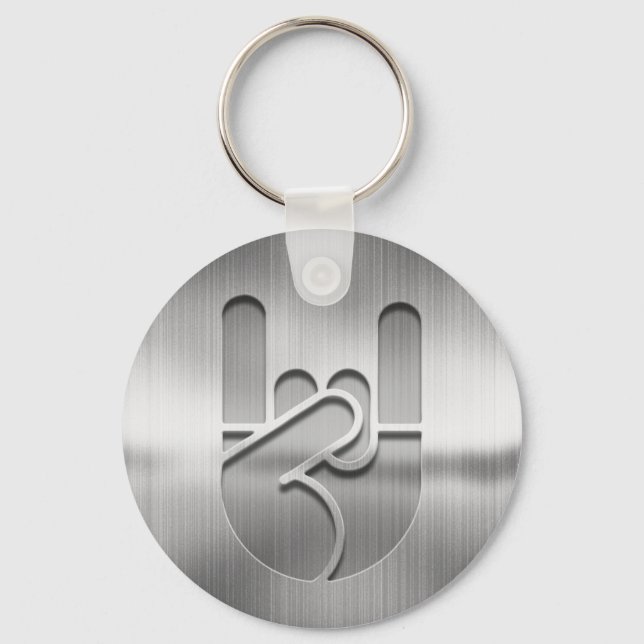 Rock Hand Steel Key Ring (Front)