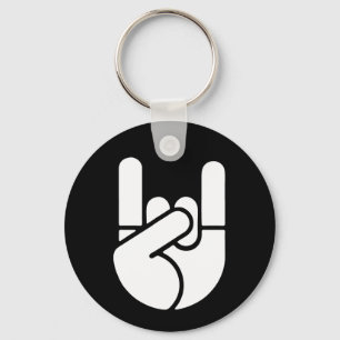 Rock Hand Stencil Key Ring